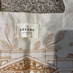 Sézane Canvas Tote Bag with Gold Design